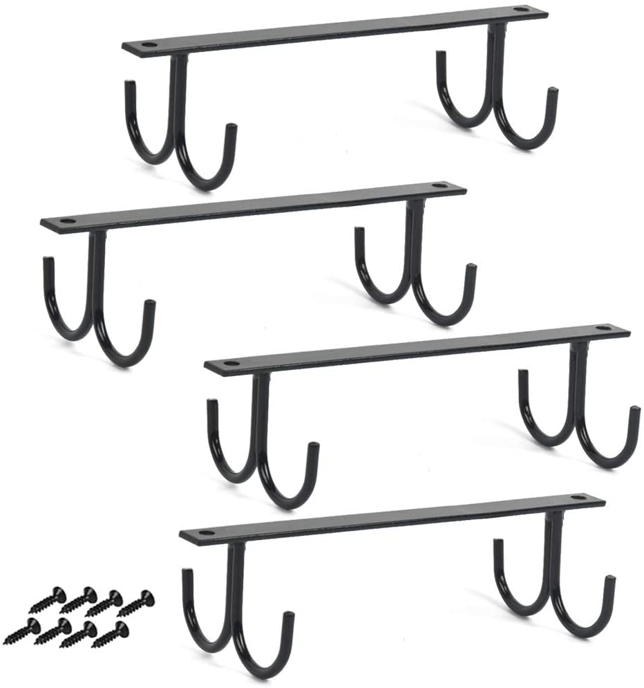 6 Pack Mug Holder, Rustic Under Mug Organizer Rack Cup Shelf