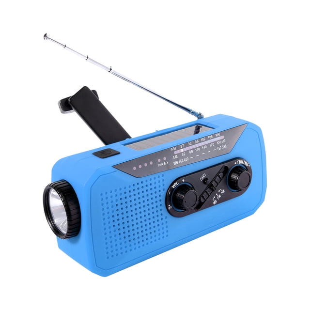 Emergency Crank Radio With 2000mAh Emergency Power Bank, AM/FM/WB NOAA Powered Radio With Alarm, Bright Flashlight, Emergency Power Bank For Cellphone