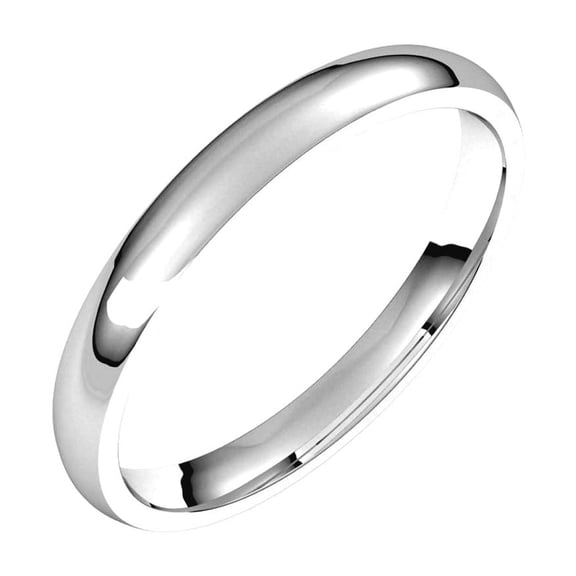 Platinum 2.5mm Polished Light Comfort-Fit Band Ring Size 8.5 Ring for Women and Men - 3.4 Grams