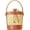 Brown, variant on Rattan Straw Tote Bucket Bag for Women - PU Leather Summer Beach Holiday Purse