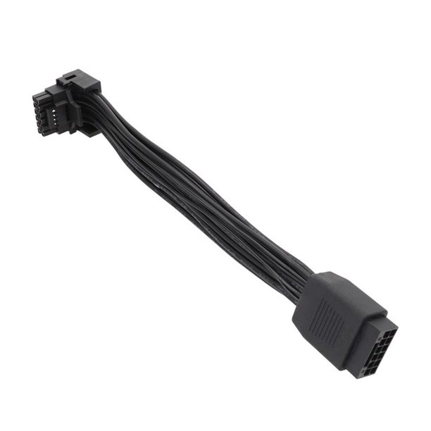 Cable adaptador de codo Cable adaptador de 15 cm para tarjeta gráfica de 16 pines (cable de PVC) Negro Hugtrwg Para estrenar