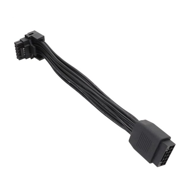 Cable adaptador de codo Cable adaptador de 15 cm para tarjeta gráfica de 16 pines (cable de PVC) Negro JShteea El nuevo
