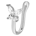 thumbnail image 2 of rygai Nose Clip Non-Piercing U-shaped Sexy Retro Gift Bling Rhinestone Butterflies Fake Nose Cuff Hoop Ring Fashion Jewelry,Golden, 2 of 8