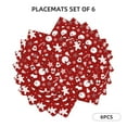 thumbnail image 3 of Placemats Set of 4 / 6, Red Christmas Cheer. Placemats for Dining Table Indoor/Outdoors Heat Resistant Washable Placemats 18" x 12", 3 of 8