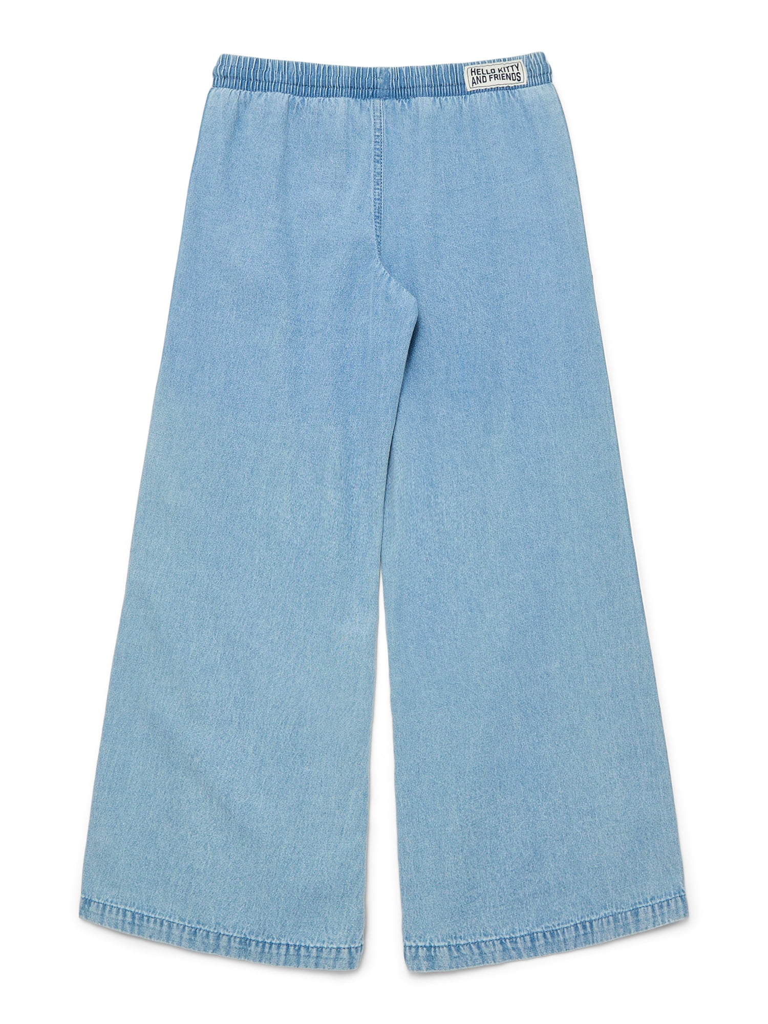 Wonder Nation Hello Kitty Baby and Toddler Girls Cotton Pull On Denim Pants, Sizes 12M-3T