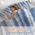 thumbnail image 4 of 3 Piece Blue Gray Duvet Cover Set Queen Size,Microfiber Comforter/Quilt Cover with Corner Ties and 2 Pillowcases,Modern Simple Abstract White Ombre Texture All Season Soft Bedding with Zipper Closure, 4 of 8
