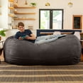 thumbnail image 6 of Jaxx 7 Foot Giant Bean Bag Sofa, Charcoal, 6 of 6