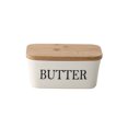 thumbnail image 2 of Butter Dish with Lid,Butter Keeper with Thick Wood Lid,Large Ceramic Butter Container, Kitchen Decor and Accessories for Kitchen Gifts, 2 of 6