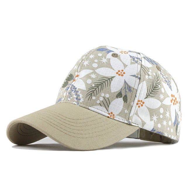 Unisex Cotton Sun Hat Washed Canvas Visor Printed Adjustable