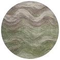 thumbnail image 2 of HomeRoots 618168 8 ft. Green & Taupe Round Abstract Washable Indoor & Outdoor Area Rug, 2 of 5