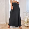 thumbnail image 3 of Women's Knitted Midi Skirt, Solid Color High Waist Bodycon Pencil Skirt, Elegant Office Skirt for Work, Fall Outfits and Daily Wear,Dark Gray,S, 3 of 6