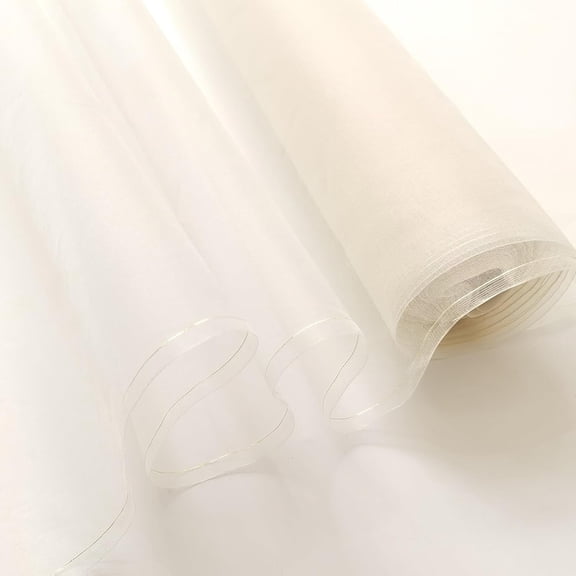 NovaBreeze 100% Mulberry Silk Organza Sewing and Craft Fabric, Precut, White