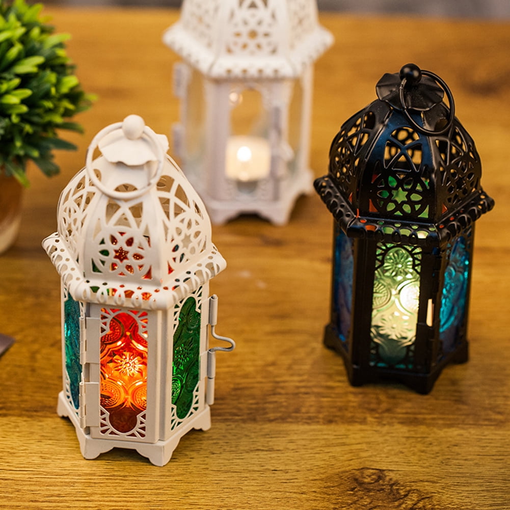 Vintage Style Lamp Candlelight Hollow Moroccan Candle Holder Lantern Table Decor 