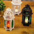 thumbnail image 4 of Cheers.US Vintage Glass Antique Brush Decorative Lanterns Metal Candle Lanterns for Indoor Outdoor Events Paritie and Weddings Vintage Style Hanging Lantern, 4 of 7