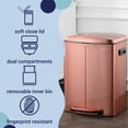 thumbnail image 5 of happimess Marco Rectangular 10.6-Gallon Double Bucket Trash Can with Soft-Close Lid, Rose Gold, HPM1005D, 5 of 10