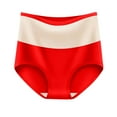 thumbnail image 2 of HVOBTTY High Waisted Soft Underwear for Women, Womens Underwear, Women's Solid High Waist Tummy Controlling Warm Underwear Underwear Briefs Red, XL, 2 of 4