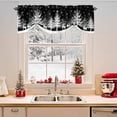 thumbnail image 2 of Winter White Elk Tie Up Valances Curtain, Christmas Tree Snowflake Black Background Adjustable Rod Pocket Short Window Treatment Tie Up Curtains Valances for Kitchen Living Room Bathroom 42x18 Inches, 2 of 9