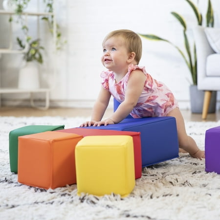 ECR4Kids SoftZone Toddler Foam Building Blocks, Assorted, 7-Piece