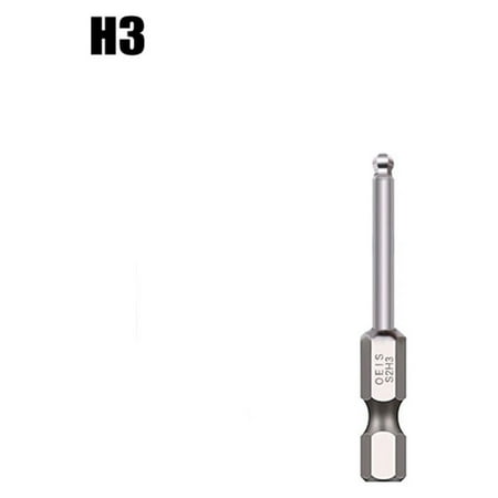 

1pc Ball End Hex Screwdriver Bit Metric Hex Bit 50mm Long Magnetic Driver Bit
