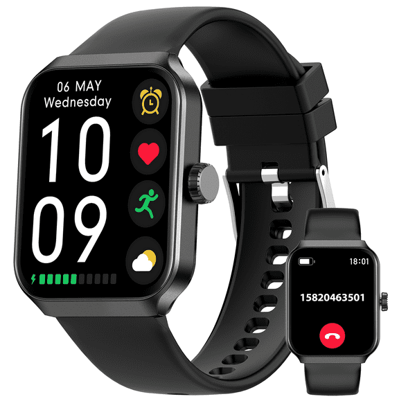 Cyberdyer Smart Watch Fits for Android and iPhone, IP68 Waterproof Smartwatch for Women Men 100  Sports Modes 1.83-inch Fitness Tracker, 15-Day Standby,for Thanksgiving Halloween Gift Black