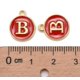 thumbnail image 3 of 20 piezas de dijes con la letra B chapados en oro, planos, redondos, de aleación esmaltada, colgantes para joyería., 3 of 4