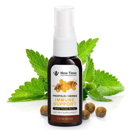 Time Propolis Throat Spray with Herbal Extract for Immune Support, 1 fl oz (30 mL)