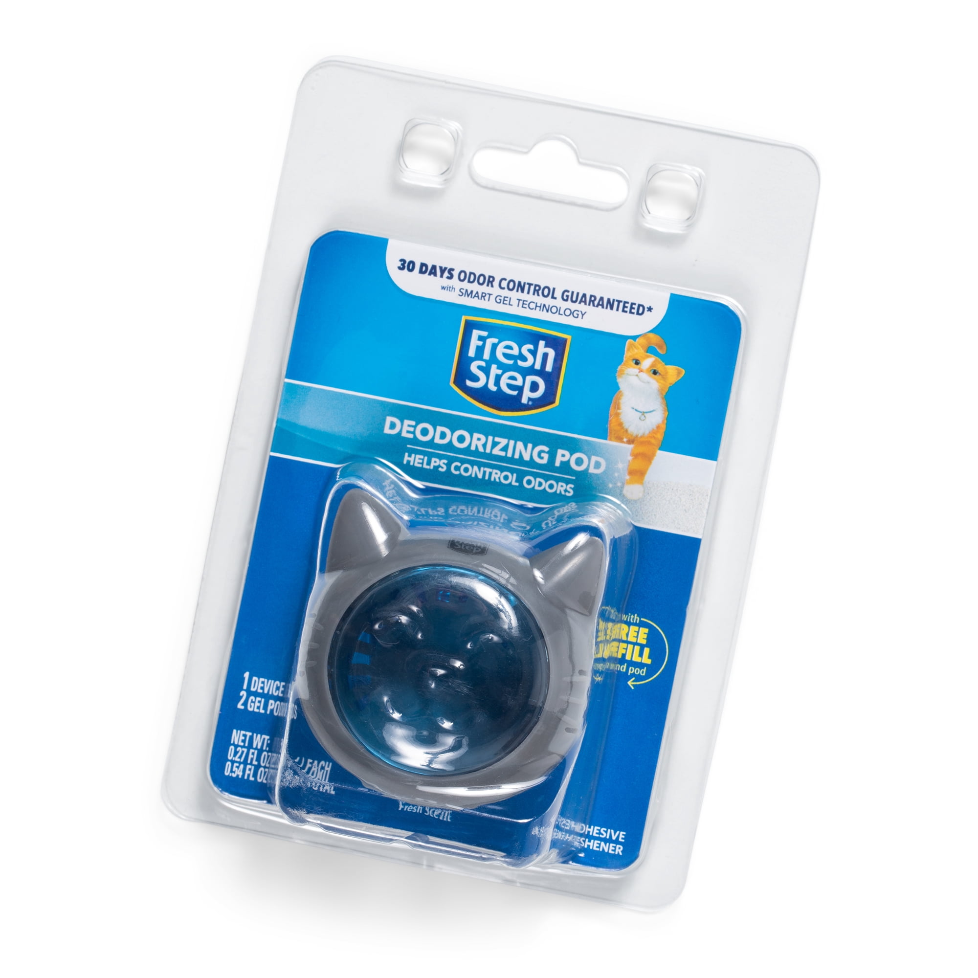 Fresh Step Litter Box Deodorizing Gel Pods, Cat Litter Box Deodorizer 1 Adhesive Pod 2 Refills