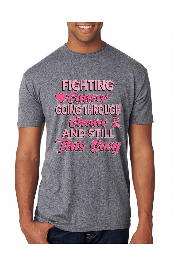 , Fighting Cancer And Still Sexy, Breast Cancer Awareness, Men Premium Tri Blend Tee, Premium Heather, Large