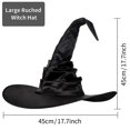 thumbnail image 2 of Sombrero de bruja KEWITY de Halloween negro con pliegue doblado, 2 of 5