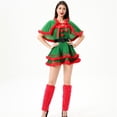 thumbnail image 1 of Disfraces de Papá Noel para mujer, vestidos de tubo navideños, conjunto de chal con capucha y cinturón para Halloween, disfraces de fiesta de rol y cosplay, 1 of 5