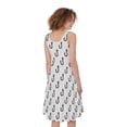 thumbnail image 2 of White And Black Fishing Hooks Print Sleeveless Knee Length Dress, Fish Fishing Fashion Summer Maxi Dress For Women., 2 of 4