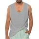 thumbnail image 4 of Hombres Casual Sólido Cuello Redondo Deportes Fitness Sin Mangas Camiseta Sin Mangas Camiseta Pompotops oipoqjl30325, 4 of 7