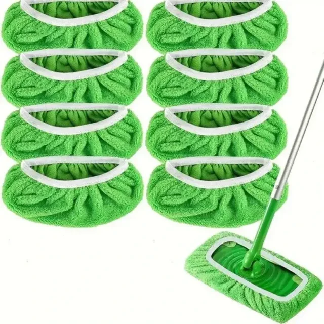 Paquete de 8 fundas para trapeador doméstico con fundas planas reemplazables, multifuncionales, lavables y reutilizables.