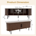 thumbnail image 5 of Hassch TV Stand for TVs up to 65", Modern Entertainment Center with 2 Sliding Doors, Media Console with Storage Shelf, Easy Assembly, Walnut, 5 of 7
