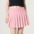 thumbnail image 2 of Linfrsh Girl Tennis Skirt Plaid Mini Skirt with Shorts Girl Uniform School Pleated Skirt Skater Skort Skirts for Girls(Y-Pink,10-11 Years), 2 of 4