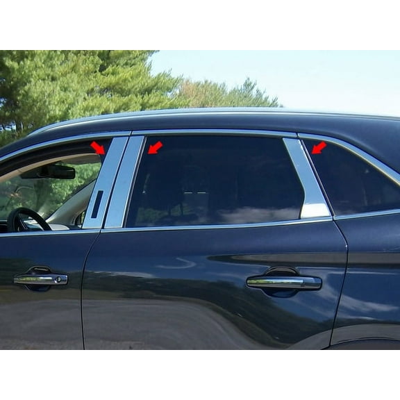 Stainless Steel Pillar Trim 6Pc Fits 2015-2019 Lincoln MKC PP55641 QAA