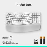 Logitech Wave Keys Wireless Ergonomic Keyboard with Cushioned Palm Rest, Comfortable Natural Typing, Easy-Switch, Bluetooth, Logi Bolt Receiver, for Multi-OS, Windows/Mac - Off White