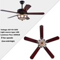 thumbnail image 4 of 52 Inch Indoor Simple Vintage LED Chandelier Ceiling Fan Light Wood Blades Blade, 4 of 18