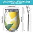 thumbnail image 5 of 12oz Stemless Wine Tumblers Lemon Vacuum Insulated Stainless Steel Travel Tumbler Cups Mug with Lid and Straw for Champaign,Cocktail,Beer with Cleaning Brush, 5 of 5