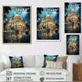 thumbnail image 4 of Designart "Blue Beige Mexico Palacio De Bellas" Cityscapes Floater Framed Wall Decor, 4 of 7