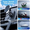 thumbnail image 4 of [2-Pack] Magnetic Phone Holder for Car Alloy Folding Magnetic Car Phone Holder [Super Strong Magnet] Car Magnetic Phone Mount 360° Rotation Magnetic Dashboard Cell Phone Holder for All Phones-Silver, 4 of 5
