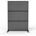 thumbnail image 1 of YUSAZENS Galvanized Steel Outdoor Privacy Screen, 3-Piece Set, Weather Resistant for Patio Backyard Black, 1 of 7