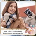 thumbnail image 6 of Bocaoying 3 Pairs Winter Gloves for Women, Touch Screen Elastic Thermal Knit Lining Warm Gloves for Cold Weather, 3D Pattern Windproof Cuff Thicken Gloves, 6 of 7