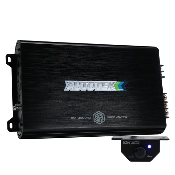 Autotek Street Machine 3600 Watt Monoblock Car Audio Amplifier with Bass Knob, Equalizer