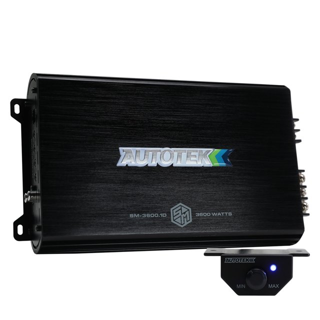 Autotek Street Machine 3600 Watt Monoblock Car Audio Amplifier with Bass Knob, Equalizer