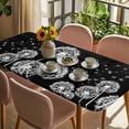 thumbnail image 3 of White Dandelion Table Cloths for 3 Foot Rectangle Tables, Spring Flowers Botanical Vintage Black Patio Waterproof Elastic Fitted Tablecloths, Washable Rectangular Table Cover for Camping, 3 of 8