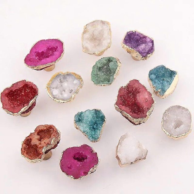 Natural Rough Stone Handle Nordic Brass Single Hole Door Knob Cabinet Kitchen Cupboard Drawer Pulls Furniture Hardware Handles