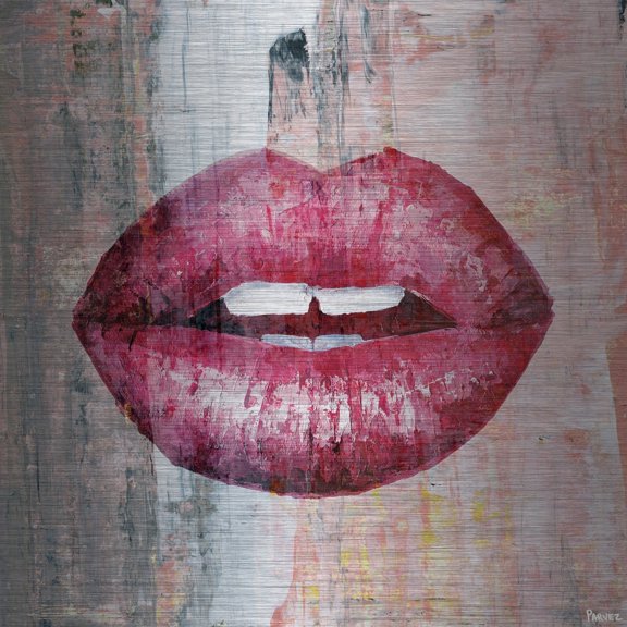 Parvez Taj "Fuller Lips" Painting Print on Brushed Aluminum