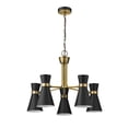 thumbnail image 6 of 5 Light Chandelier Frame Finish Matte Black + Heritage Brass, 6 of 7