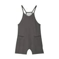 thumbnail image 6 of AUNVITO Girls Summer Sleeveless Casual Thin Straps Overalls Shorts with Pockets, 6 of 8